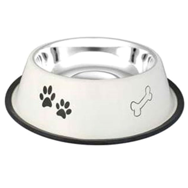 [795-24105] Ankur Çelik Desenli Kedi ve Köpek Mama Kabı (18 Cm)