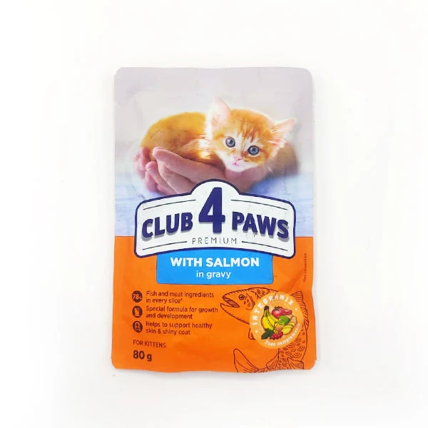 [456-C6930] Club4Paws Premium Somonlu Konserve Yavru Kedi Maması (1 Adet)