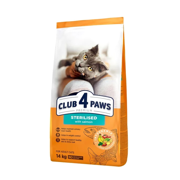 [457-C6949] Club4Paws Premium Sterilised Somonlu Kısırlaştırılmış Yetişkin Kedi Maması