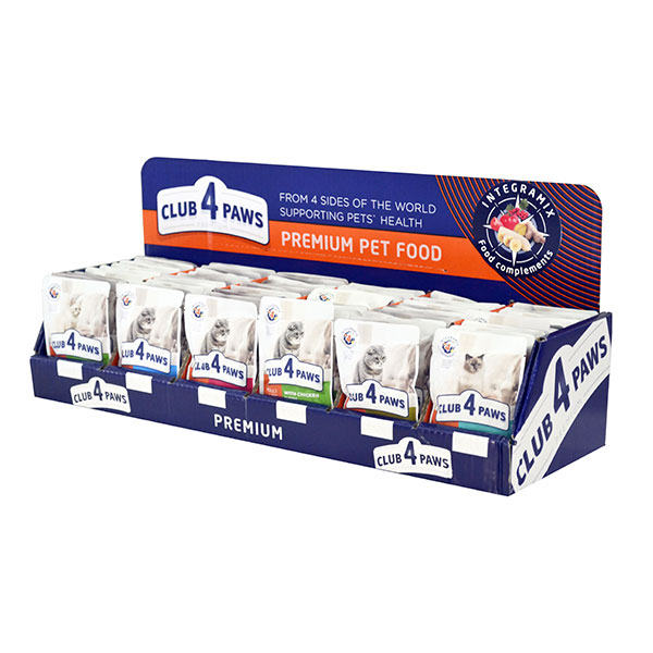 [456-C6235-6] Club4Paws Premium Standlı 6 Çeşit Konserve Kedi Maması 6x72 Adet (1 Adet)