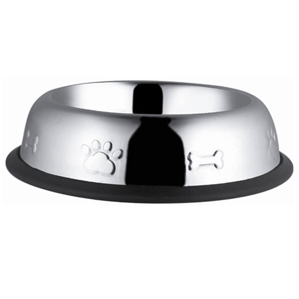 [795-24041] Ankur Çelik Oval Desenli Kedi ve Köpek Mama Kabı (18 Cm)