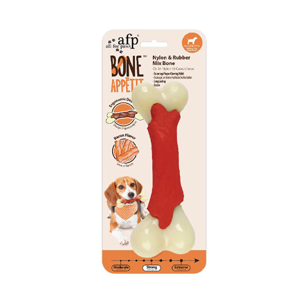 [680-3681] Afp Bone Appetit Pastırma Aromalı Kauçuk Naylon Kemik Köpek Oyuncağı (Large)