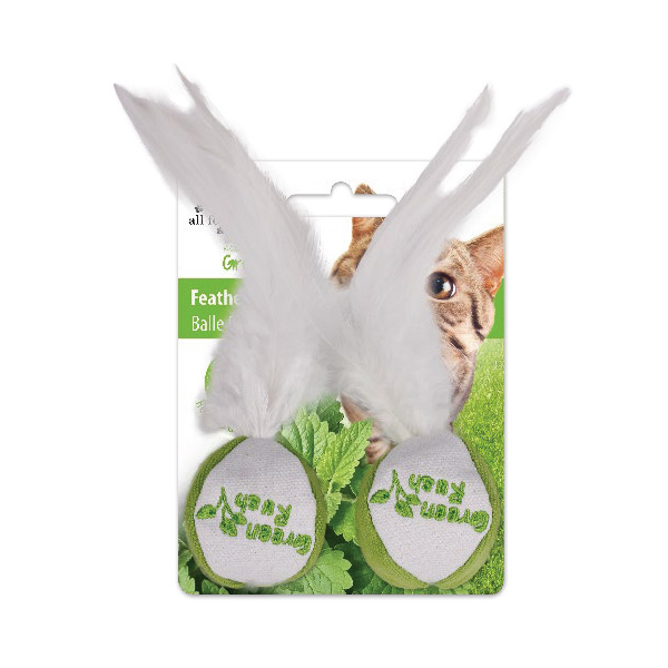 [680-2422] Afp Green Rush Kedi Otlu Tüylü Top Kedi Oyuncağı