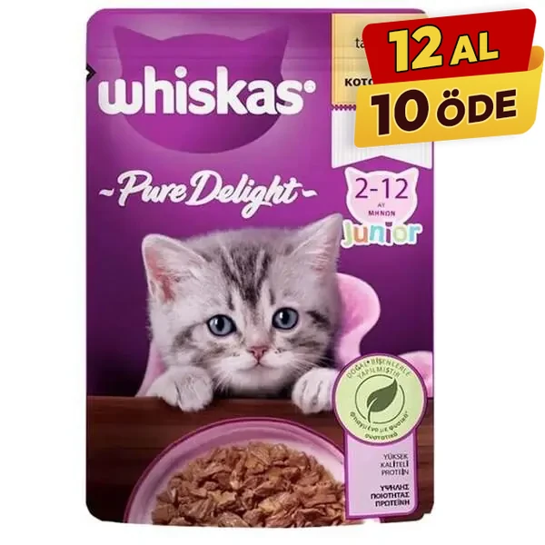 [450191] Whiskas Pouch Pure Delight Jöle İçerisinde Tavuklu Yavru Kedi Konservesi (85 Gr, 1 Adet)