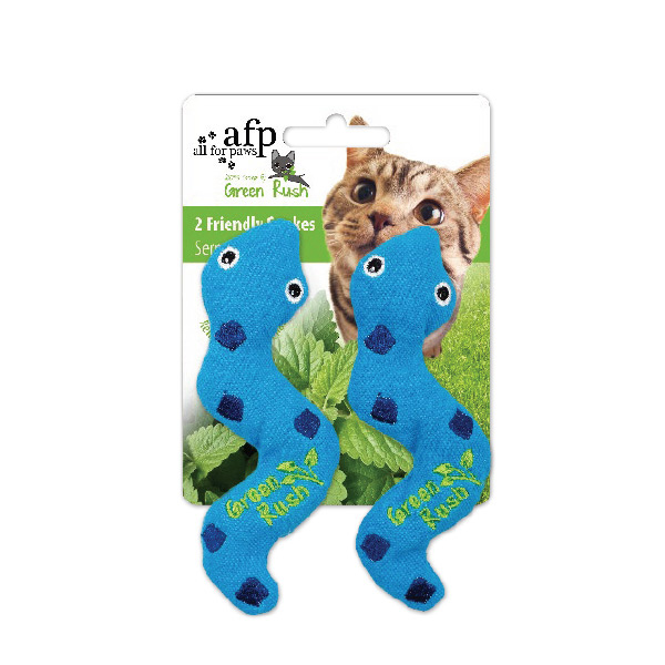 [680-2425] Afp Green Rush Kedi Otlu Yılan Peluş Kedi Oyuncağı