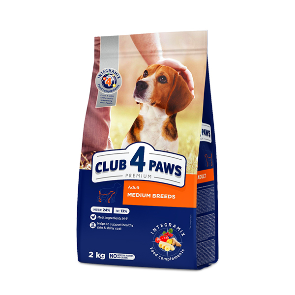 [457-D0965] Club4Paws Premium Medium Breed Tavuklu Orta Irk Yetişkin Köpek Maması (2 Kg)