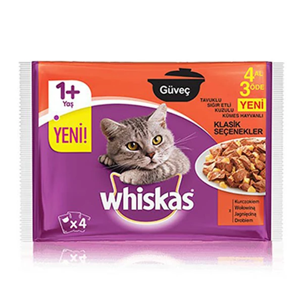 [353535] Whiskas Pouch Güveç Klasik Konserve Kedi Maması (1 Adet)