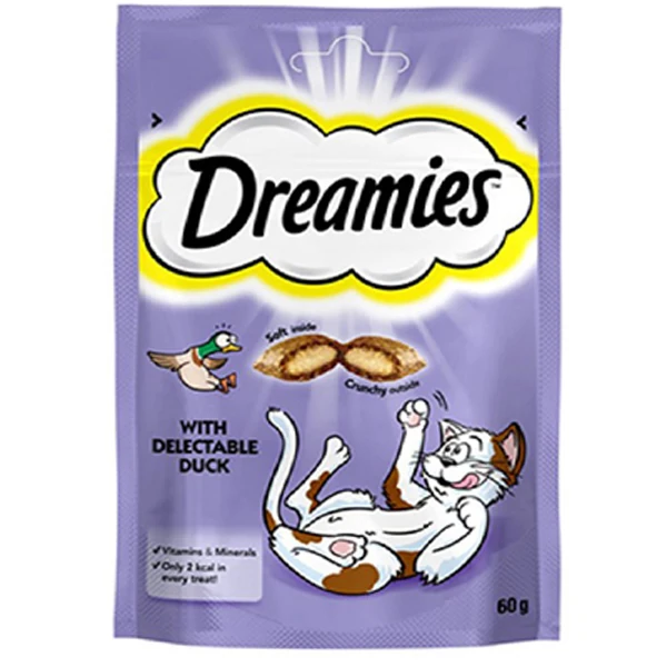 [329229] Dreamies İçi Dolgulu Ördekli Kıtır Kedi Ödül Maması (1 Adet)