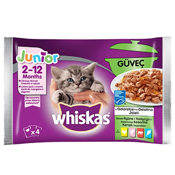 [380083] Whiskas Pouch Yavru Junior Güveç Konserve Kedi Maması (1 Adet)