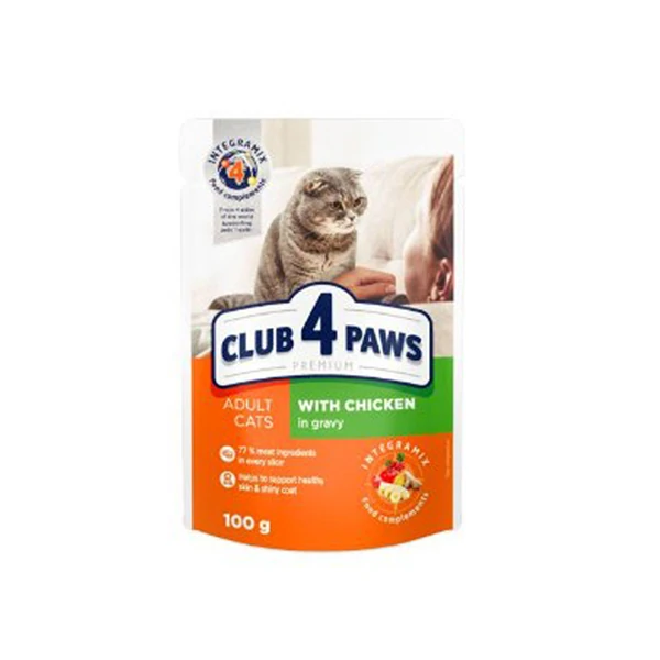 [456-C0879] Club4Paws Premium Tavuklu Pouch Kedi Konservesi (1 Adet)