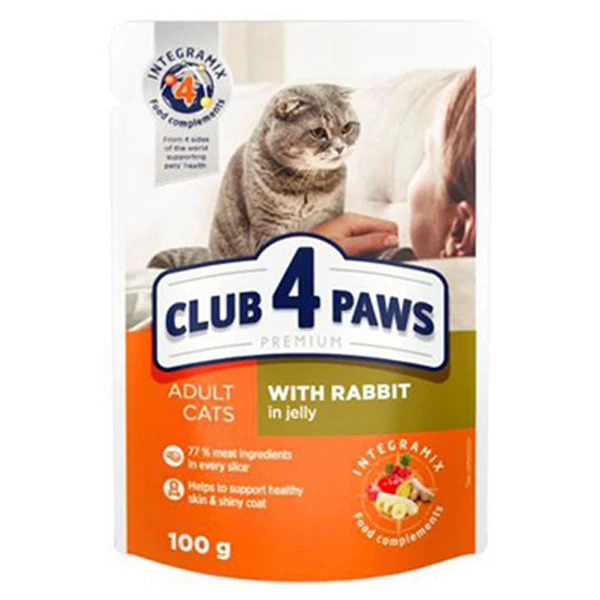 [456-C0877] Club4Paws Premium Tavşanlı Pouch Kedi Konservesi (1 Adet)