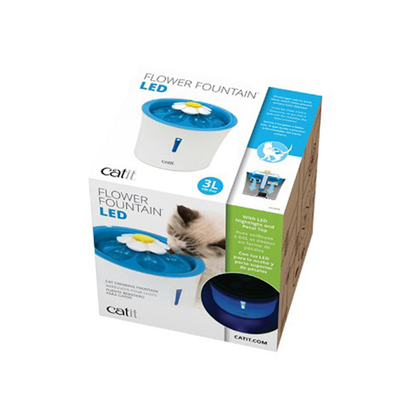 [700-43747W] Hagen Catit Flower Fountain Led Işıklı Kedi veKöpek Su Pınarı