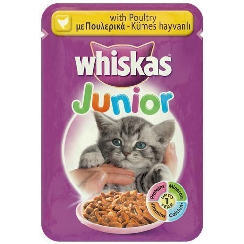 [106538] Whiskas Pouch Junior Tavuklu Yavru Konserve Kedi Maması (1 Adet)