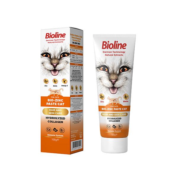 [681-8506] Bioline Deri ve Tüy Bakımı Destekleyici Biotin ve Zinc Paste Kedi Macunu