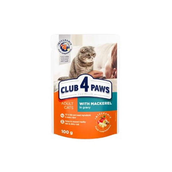 [456-C0881] Club4Paws Premium Uskumrulu Pouch Kedi Konservesi (1 Adet)