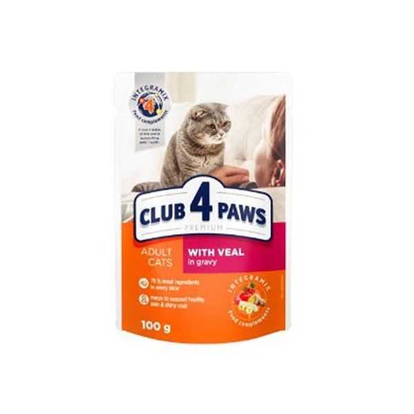 [456-C0882] Club4Paws Premium Dana Etli Pouch Kedi Konservesi (1 Adet)