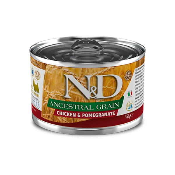 [PND140024] N&D Ancestral Grain Tahılsız Tavuklu ve Narlı Mini Irk Konserve Yaş Köpek Maması (1 Adet)