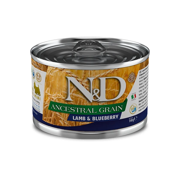 [PND140025] N&D Ancestral Grain Tahılsız Kuzu Etli ve Yaban Mersinli Mini Irk Konserve Yaş Köpek Maması (1 Adet)