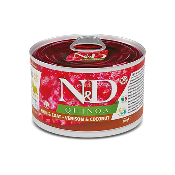 [PND140021] N&D Quinoa Geyikli ve Hindistan Cevizli Mini Irk Konserve Yaş Köpek Maması (1 Adet)