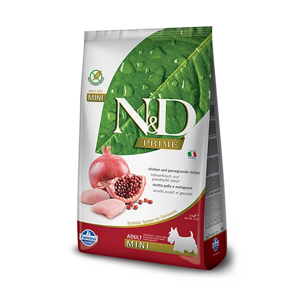 [8010276021151] N&D Prime Tavuk ve Narlı Küçük Irk Yetişkin Köpek Maması (2.5 Kg)