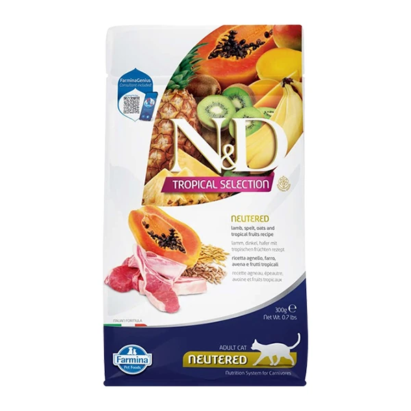 [PND0030076] N&D Tropical Selection Sterilised Kuzu Etli Kısırlaştırılmış Yetişkin Kedi Maması (300 Gr)