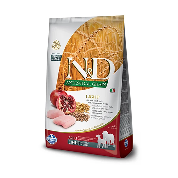 [PND0250086] N&D Düşük Tahıllı Light Tavuk ve Narlı Diyet Köpek Maması (2.5 Kg)