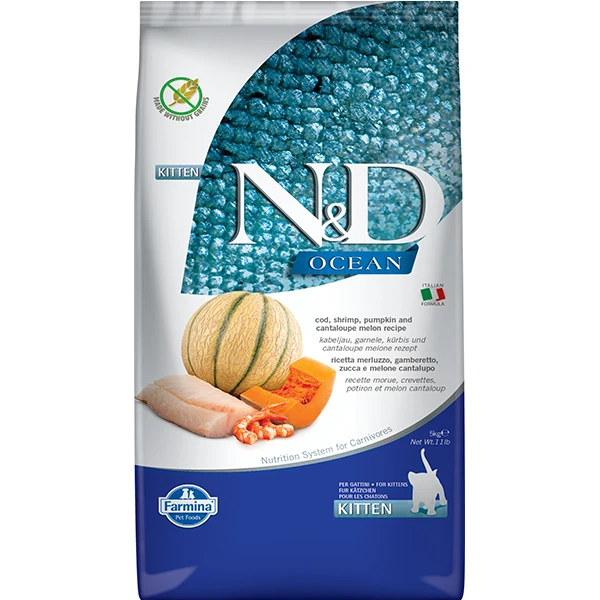 [PND0500043] N&D Ocean Morina Balık Karides ve Kavunlu Yavru Kedi Maması (5 Kg)