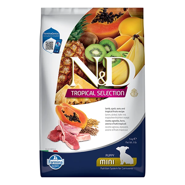 [PND0500065] N&D Tropical Selection Kuzu Etli ve Tropikal Meyveli Mini Irk Yavru Köpek Maması (5 Kg)
