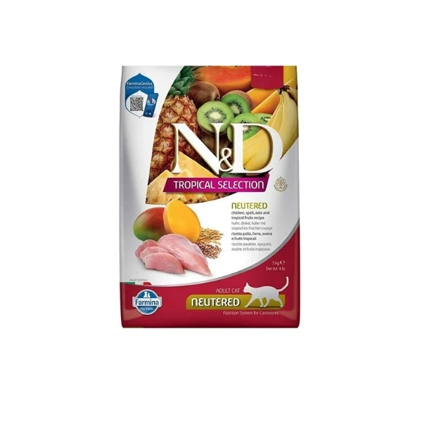 [PND0005089] N&D Tropical Selection Tavuklu ve Tropikal Meyveli Kısırlaştırılmış Kedi Maması (50 Gr)
