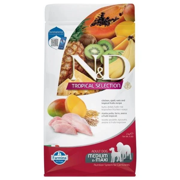 [PND0200025] N&D Tropical Selection Tavuklu ve Tropical Meyveli Orta ve Büyük Irk Yetişkin Köpek Maması (2 Kg)