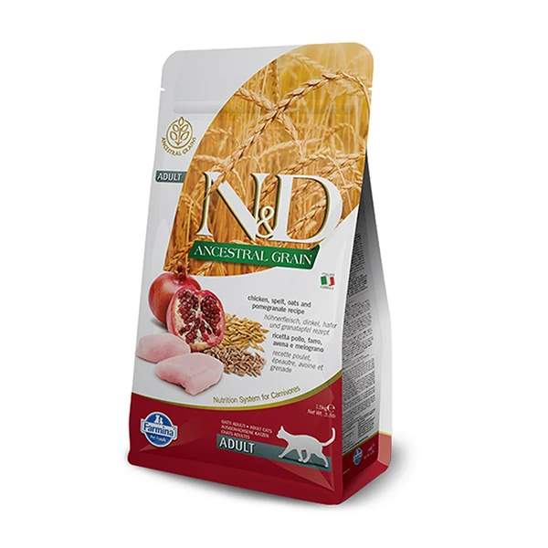 [PND0500019] N&D Düşük Tahıllı Tavuk ve Narlı Yetişkin Kedi Maması (5 Kg)
