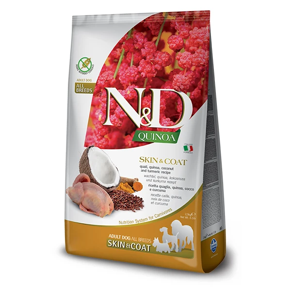 [8010276035622] N&D Quinoa Skin Coat Bıldırcın Yetişkin Köpek Maması (2.5 Kg)