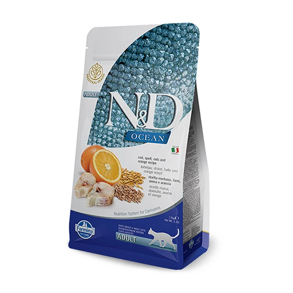 [PND0500013] N&D Ocean Düşük Tahıllı Morina Balıklı Yetişkin Kedi Maması (5 Kg)