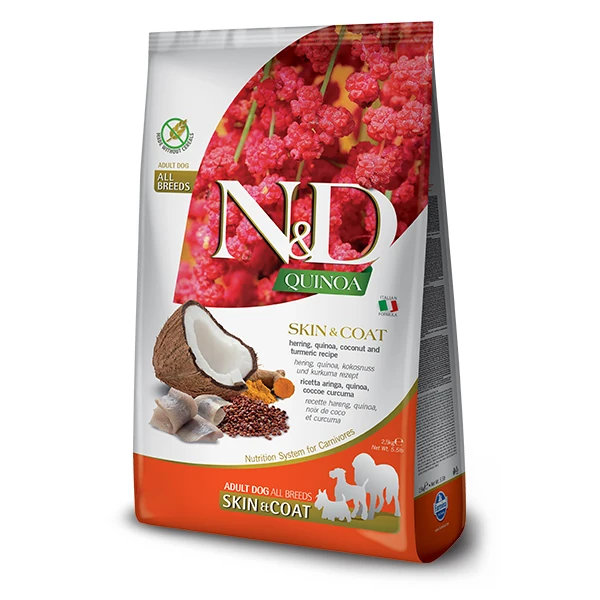 [8010276035592] N&D Quinoa Skin Coat Ringa Balığı Yetişkin Köpek Maması (2.5 Kg)