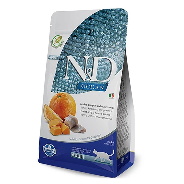 [PND0500012] N&D Ocean Tahılsız Ringa Balık ve Portakallı Yetişkin Kedi Maması (5 Kg)