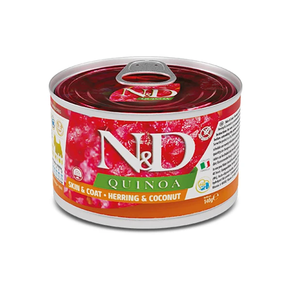 [PND140019] N&D Quinoa Ringa Balıklı ve Hindistan Cevizli Mini Irk Konserve Yaş Köpek Maması (1 Adet)