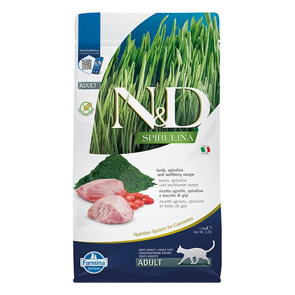 [PND0150077] N&D Spirulina Kuzu Etli ve Kurt Üzümlü Tahılsız Yetişkin Kedi Maması