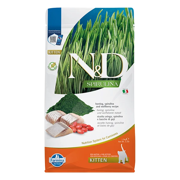 [PND0150075] N&D Spirulina Ringa Balıklı ve Kurt Üzümlü Tahılsız Yavru Kedi Maması