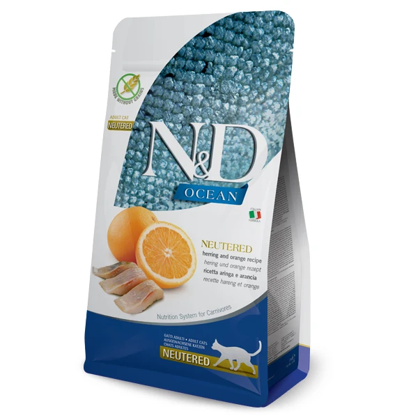 [PND0500056] N&D Ocean Ringa Balıklı ve Portakallı Kısırlaştırılmış Kedi Maması (5 Kg)