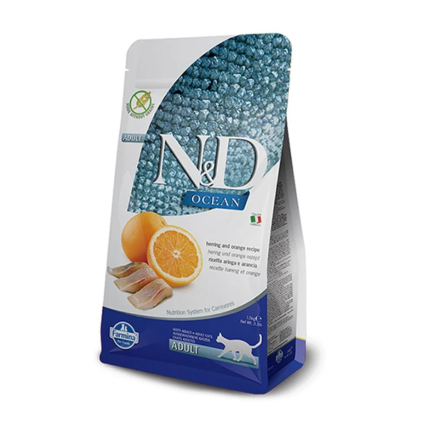 [PND0500011] N&D Ocean Ringa Balık ve Portakallı Yetişkin Kedi Maması (5 Kg)