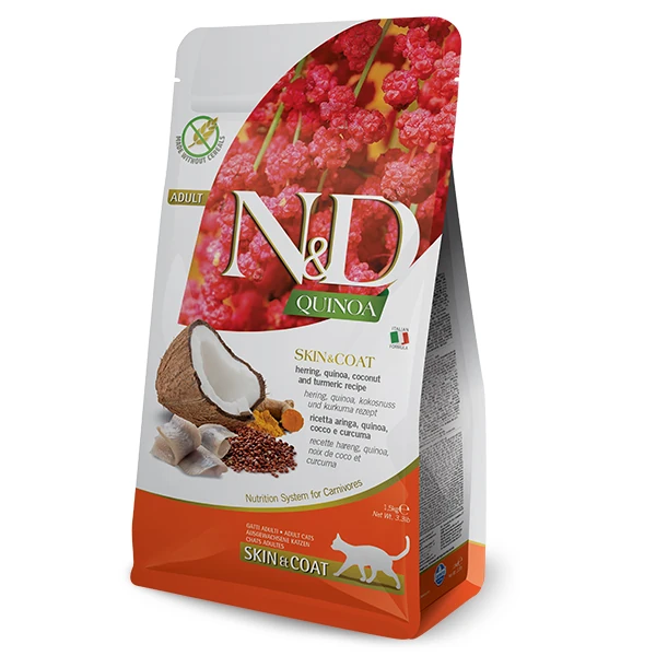 [8010276036988] N&D Quinoa Skin Coat Ringa Balığı Yetişkin Kedi Maması (5 Kg)