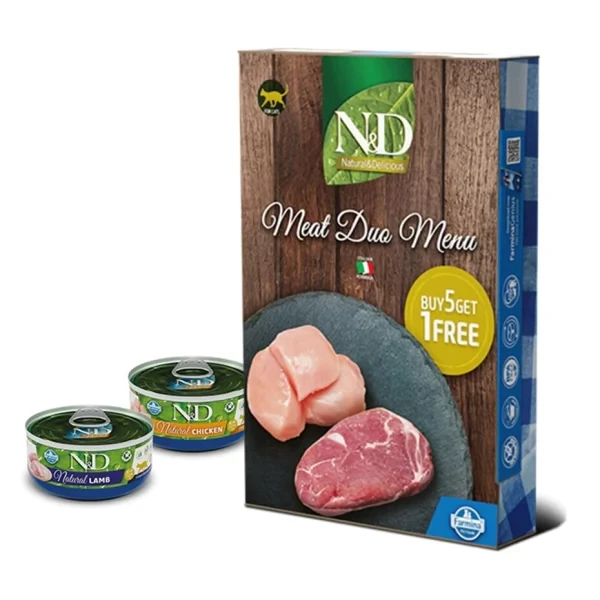 [PND420002] N&D Meat Duo Menu Tavuklu ve Kuzu Etli Yetişkin Kedi Konservesi (1 Adet)