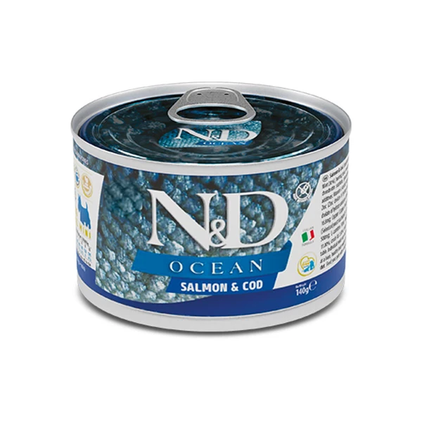 [PND140003] N&D Ocean Somonlu ve Morina Balıklı Mini Irk Konserve Yaş Köpek Maması (1 Adet)