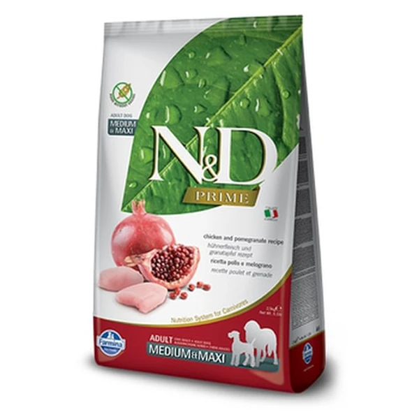 [8010276036049] N&D Prime Tavuklu Orta ve Büyük Irk Tahılsız Yetişkin Köpek Maması (2.5 Kg)