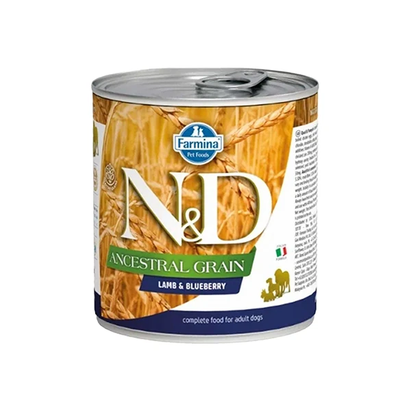 [PND285025] N&D Ancestral Grain Tahılsız Kuzu Etli ve Yaban Mersinli Konserve Yaş Köpek Maması (1 Adet)