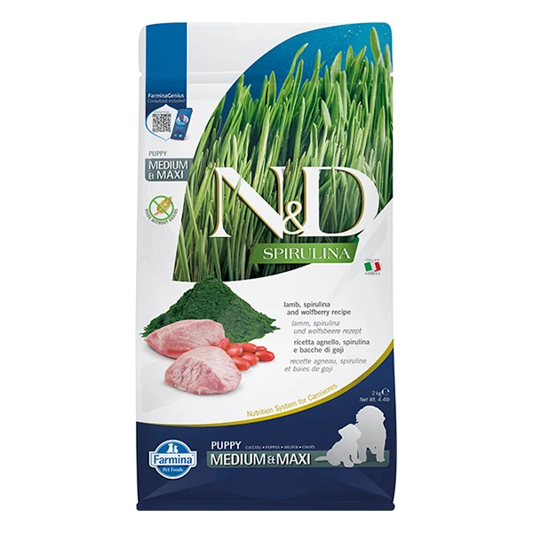 [PND0200005] N&D Spirulina Kuzu Etli Orta ve Büyük Irk Yavru Köpek Maması (2 Kg)
