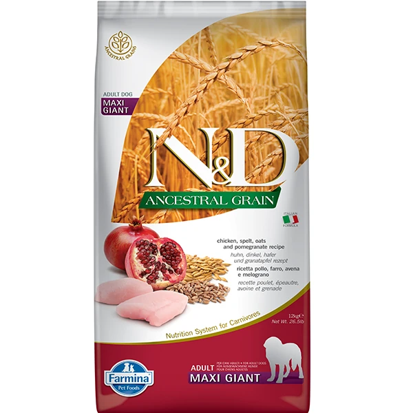 [8010276040190] N&D Düşük Tahıllı Tavuk ve Narlı Maxi Giant Yetişkin Köpek Maması