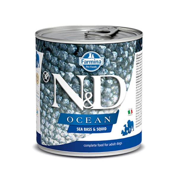 [8606014102482] N&D Ocean Levrek ve Mürekkep Balıklı Konserve Köpek Maması (1 Adet)