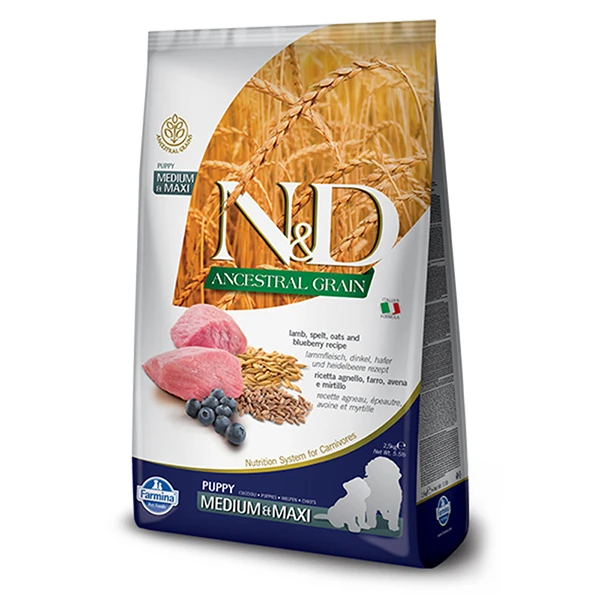 [PND0250150] N&D Düşük Tahıllı Kuzu Etli Orta ve Büyük Irk Yavru Köpek Maması (2.5 Kg)