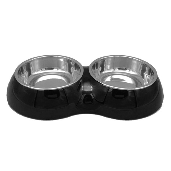 [802-PL121005-1] Pet Loves Melamin Kedi ve Köpek Mama ve Su Kabı 2 Adet (Siyah, 160 Ml)